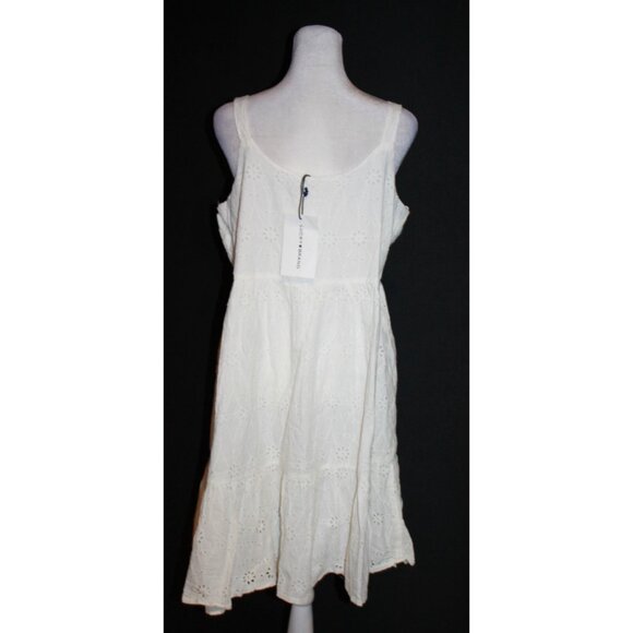Lucky Brand Dress White Eyelet Lined Sleeveless Midi Size Large L NEW - Picture 2 of 2